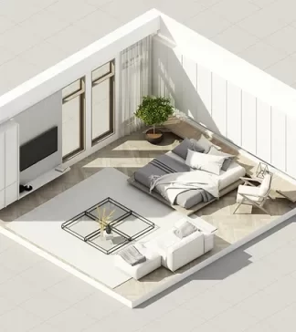 interior-vintage-minimalist-style-bedroom-using-wood-material-light-gray-cloth-parquet-flo